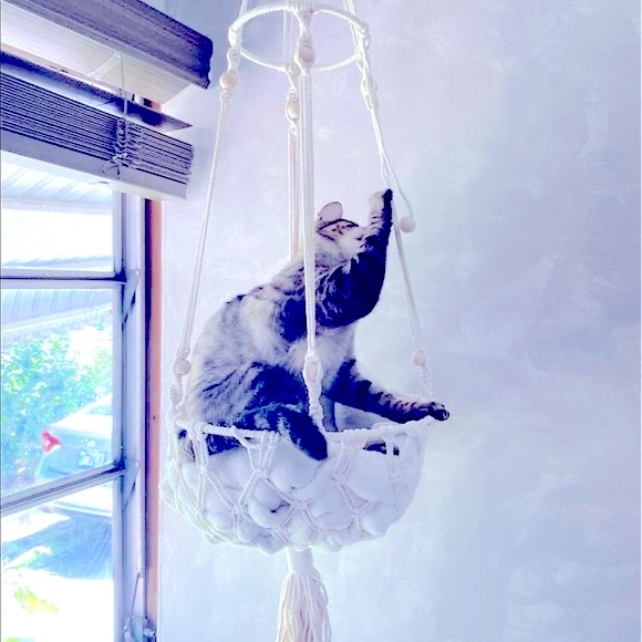 Hp🐾 🐈‍⬛Uniquely Handcrafted Stylish »-»Bohemian«-« Macramé Artistry Pet Beds🆕 - Picture 8 of 16